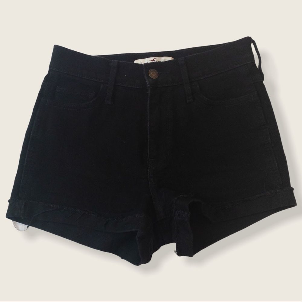 Hollister Black High-Rise Denim Jean Shorts